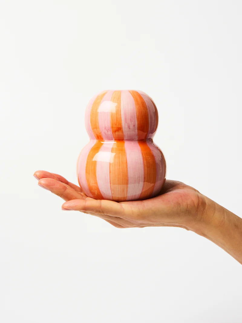 Fonda Pink Orange Stripe Vase