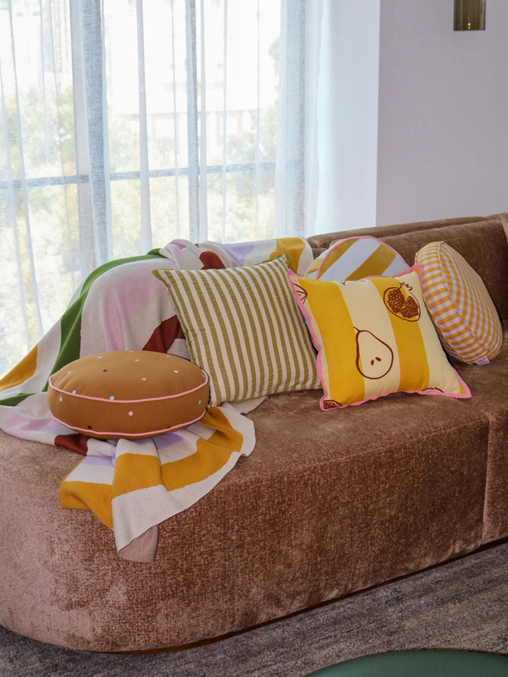 Pistachio Seersucker Cushion