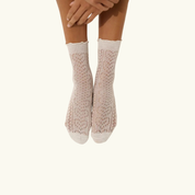 Skashi Frill Summer Socks Cream