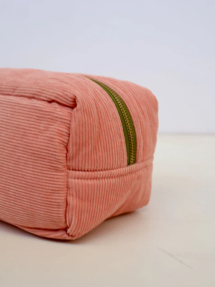 Corduroy Dopp Kit in Peach