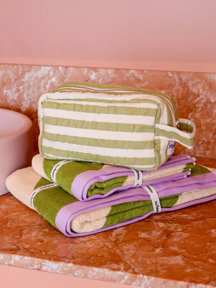 Pistachio Seersucker Dopp Kit
