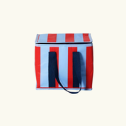 Mini Insulated Tote Red Blue Stripe