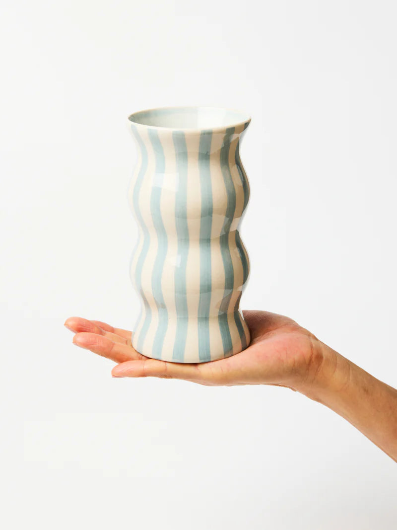 Palma Pale Blue Stripe Vase