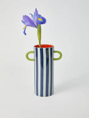 Griffe Blue Stripe Tall Vase
